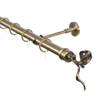 Карниз для штор, настенный, штанга 25 мм, Ветвь, золото антик Карниз для штор, настенный, штанга 25 мм, Ветвь, золото антик