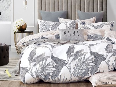 Cleo сатин набивной "Satin de Luxe" двуспальный 180*210 цвет белый Cleo сатин набивной "Satin de Luxe" двуспальный 180*210 цвет белый