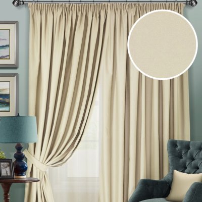 Комплект штор Блэкаут "Blackout-SH" 2 шт 220х270/500х270 беж Комплект штор Блэкаут "Blackout-SH" 2 шт 220х270/500х270 беж