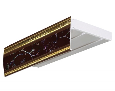 Карниз эконом+ в сборе 2-х рядный, "антик" инкрустация бордо Карниз эконом+ в сборе 2-х рядный, "антик" инкрустация бордо