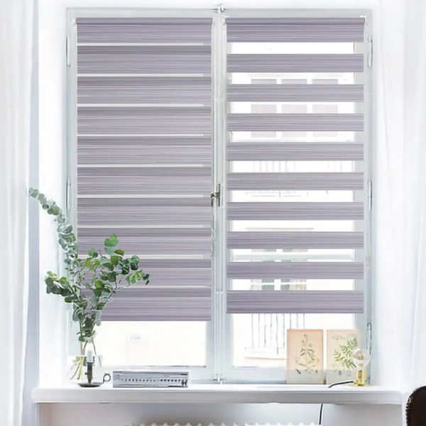 Рулонные шторы день ночь цвет серый меланж Рулонные шторы день ночь цвет серый меланж