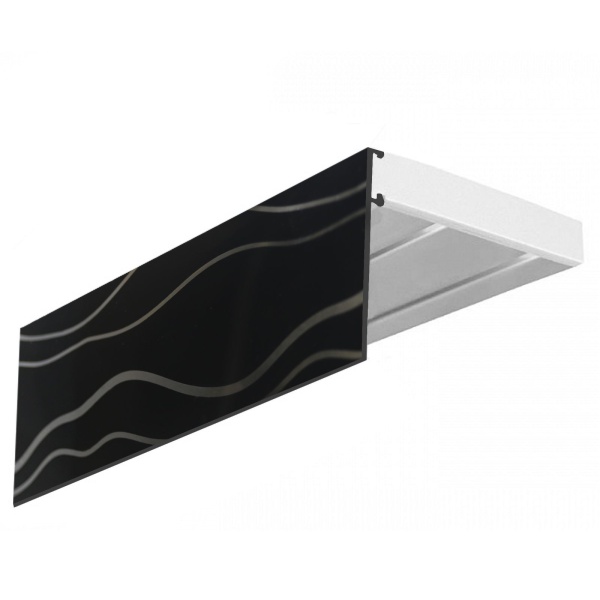 Карниз Эконом+ в сборе 2-х рядный, "Волны black", 7 см Карниз Эконом+ в сборе 2-х рядный, "Волны black", 7 см