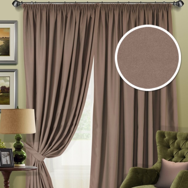 Комплект штор Блэкаут "Blackout-SH" 2 шт 220х270/500х270 светло-коричневый Комплект штор Блэкаут "Blackout-SH" 2 шт 220х270/500х270 светло-коричневый