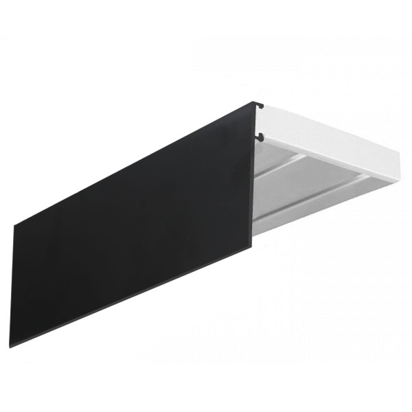 Карниз Эконом+ в сборе 2-х рядный, "Черный матовый", 7см Карниз Эконом+ в сборе 2-х рядный, "Черный матовый", 7см