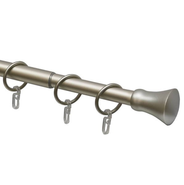 Карниз телескопический однорядный, металл, Гиро, Никель матовый, 160-320см Карниз телескопический однорядный, металл, Гиро, Никель матовый, 160-320см