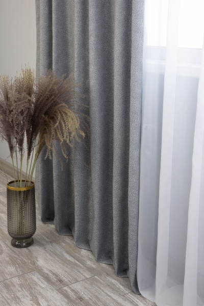 Штора на люверсах 200х260 см Мартина цвет серо-белый Штора на люверсах 200х260 см Мартина цвет серо-белый