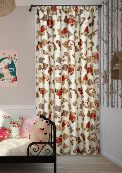 Штора на тесьме Dimaut "Мишутка", 160х285 см Штора на тесьме Dimaut "Мишутка", 160х285 см