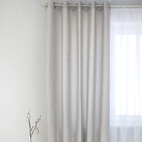 Штора на люверсах "Велия" 160х270 нежно-серый Штора на люверсах "Велия" 160х270 нежно-серый