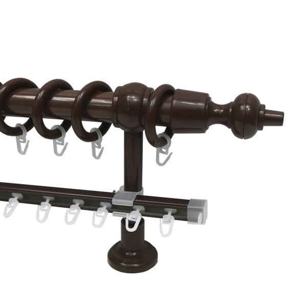 Карниз Эконом двухрядный (МЕТАЛЛ/ПЛАСТИК) темный орех Карниз Эконом двухрядный (МЕТАЛЛ/ПЛАСТИК) темный орех