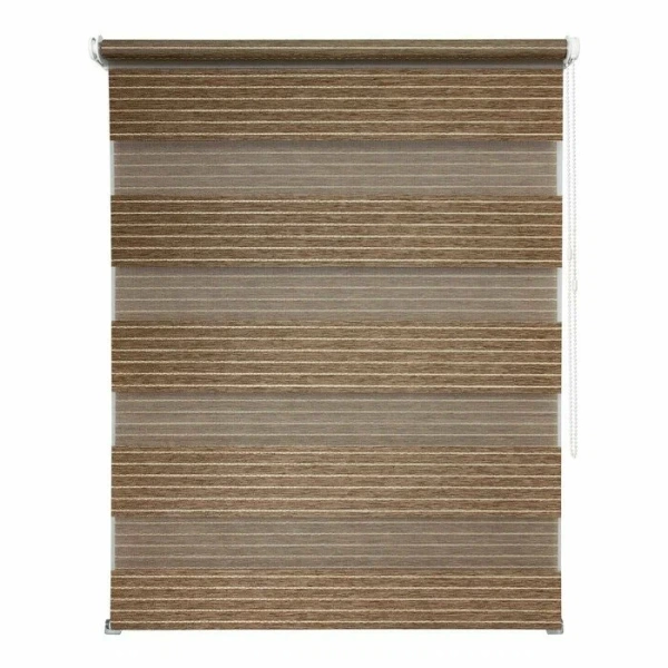 Рулонные шторы день ночь УЮТ Манчестер цвет коричневый Рулонные шторы день ночь УЮТ Манчестер цвет коричневый