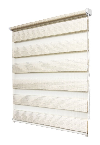 Рулонные шторы день ночь УЮТ Люрекс цвет сливочный Рулонные шторы день ночь УЮТ Люрекс цвет сливочный