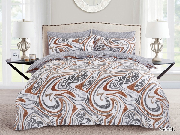 Cleo сатин набивной "Satin Lux" дуэт 145*215 цвет мультиколор 1 Cleo сатин набивной "Satin Lux" дуэт 145*215 цвет мультиколор 1