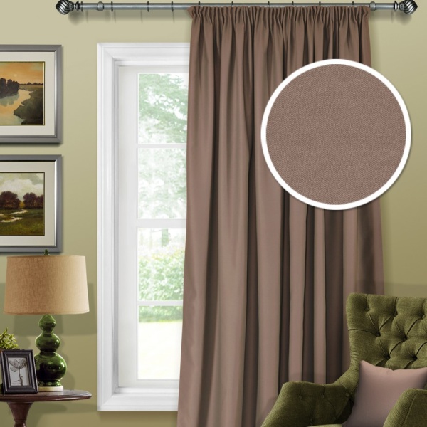 Штора на тесьме Блэкаут "Blackout-S" 200х270 коричневый Штора на тесьме Блэкаут "Blackout-S" 200х270 коричневый