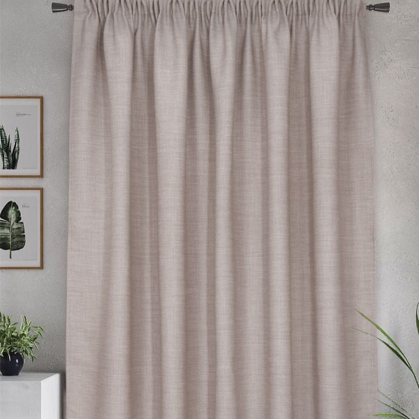 Штора на тесьме "Dimaut Lux", 200х285 см, цвет нюдовый Штора на тесьме "Dimaut Lux", 200х285 см, цвет нюдовый