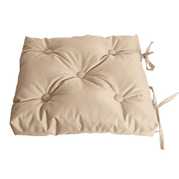 Подушка на стул с завязками 40x40 см Оксфорд цвет бежевый Подушка на стул с завязками 40x40 см Оксфорд цвет бежевый