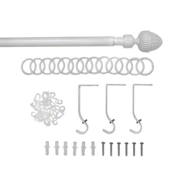 Карниз телескопический однорядный, металл, Орех, Жемчуг, 160-320см Карниз телескопический однорядный, металл, Орех, Жемчуг, 160-320см