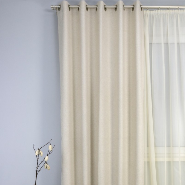 Штора на люверсах "Шенилл" 200х270 цвет крем Штора на люверсах "Шенилл" 200х270 цвет крем