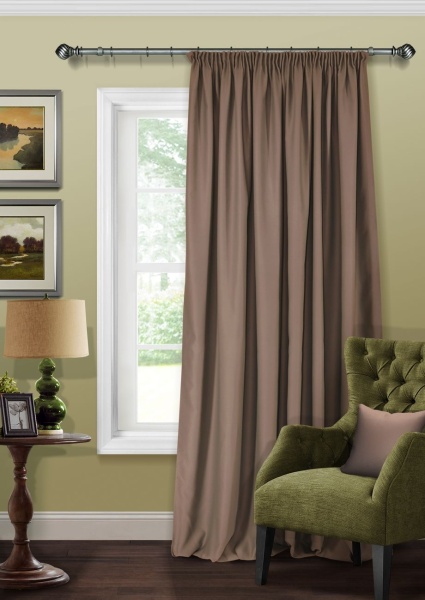Штора на тесьме Блэкаут "Blackout-S" 200х270 коричневый Штора на тесьме Блэкаут "Blackout-S" 200х270 коричневый