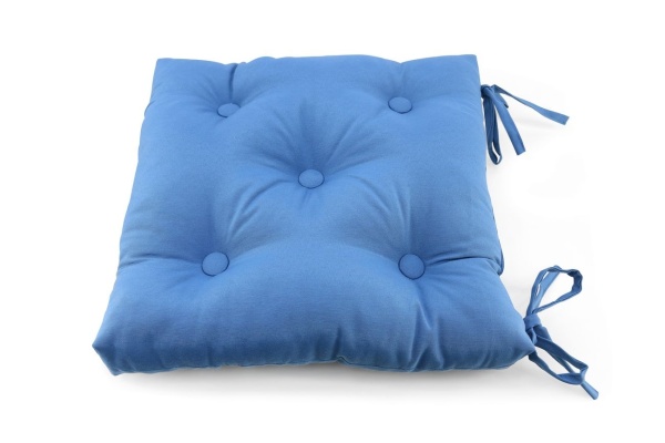 Подушка на стул с завязками 40x40 см JUPITER цвет синий Подушка на стул с завязками 40x40 см JUPITER цвет синий