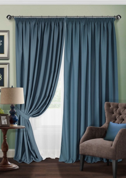 Комплект штор "Blackout-SH" 2 шт 220х270/500х270 синий светлый Комплект штор "Blackout-SH" 2 шт 220х270/500х270 синий светлый