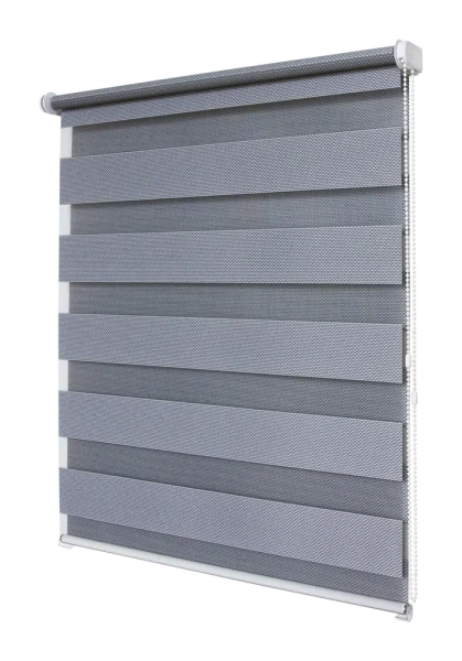 Рулонные шторы день ночь УЮТ Тиссура цвет серебро Рулонные шторы день ночь УЮТ Тиссура цвет серебро