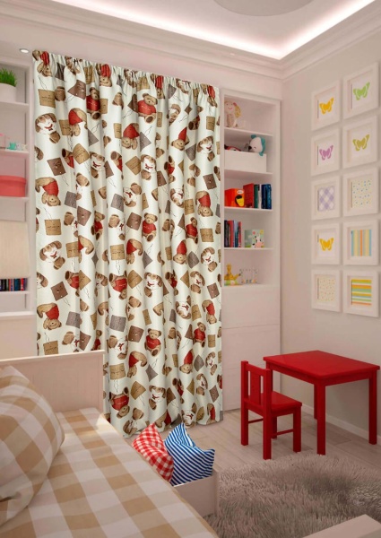 Штора на тесьме Dimaut "Мишутка", 200х285 см Штора на тесьме Dimaut "Мишутка", 200х285 см