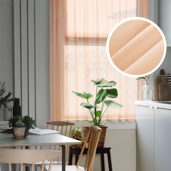 Тюль на тесьме "Миа" 140х150 оранжевый Тюль на тесьме "Миа" 140х150 оранжевый