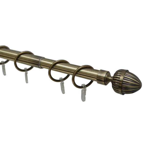 Карниз телескопический однорядный, металл, Орех, Золото антик, 160-320см Карниз телескопический однорядный, металл, Орех, Золото антик, 160-320см