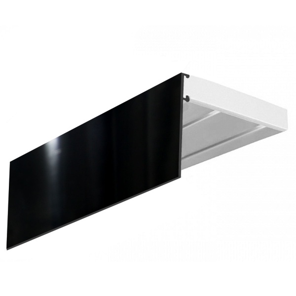 Карниз Эконом+ в сборе 2-х рядный, "Черный глянец", 7см Карниз Эконом+ в сборе 2-х рядный, "Черный глянец", 7см