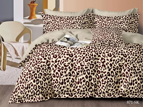 Cleo сатин набивной "Satin de Luxe" евро 200*220 леопардовый беж Cleo сатин набивной "Satin de Luxe" евро 200*220 леопардовый беж