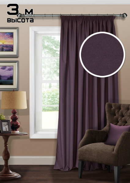 Штора на тесьме Блэкаут "Blackout-S" 200х300 серо-фиолетовый Штора на тесьме Блэкаут "Blackout-S" 200х300 серо-фиолетовый