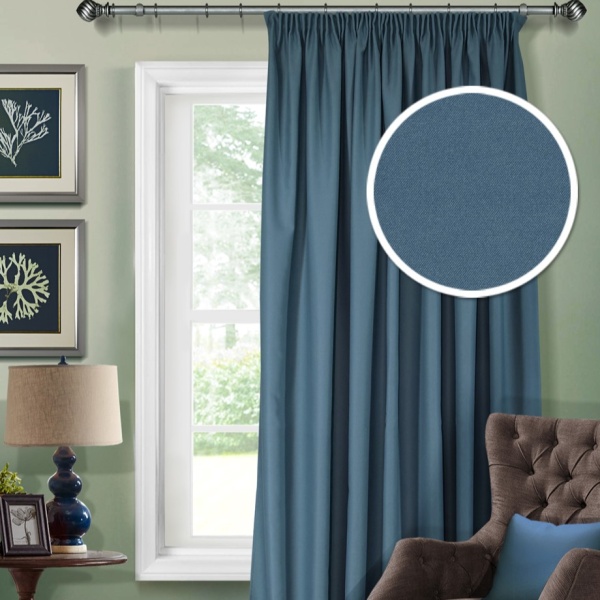 Штора на тесьме "Blackout-S" 200х270 синий Штора на тесьме "Blackout-S" 200х270 синий