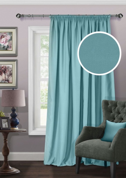 Штора на тесьме Блэкаут "Blackout-S" 200х280 голубой Штора на тесьме Блэкаут "Blackout-S" 200х280 голубой