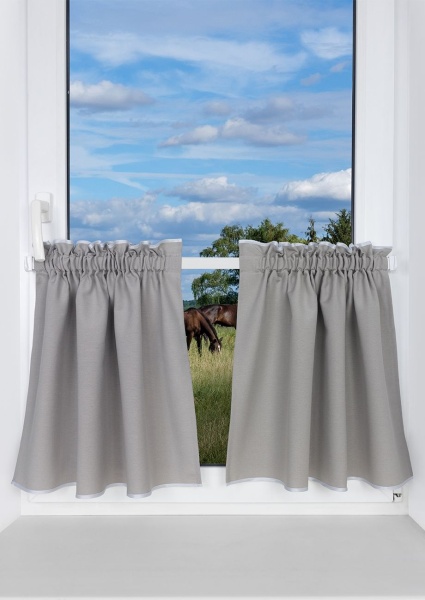 Комплект Шторы-кафе "Helena" 65х60 см, 2 шт., цвет Светло-серый Комплект Шторы-кафе "Helena" 65х60 см, 2 шт., цвет Светло-серый