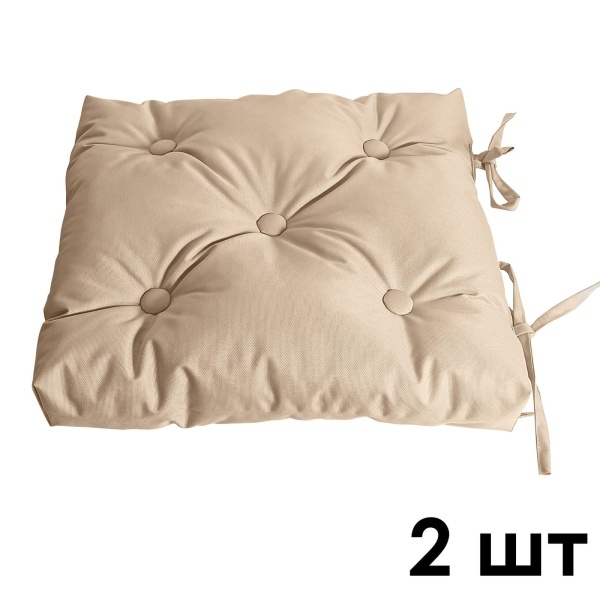 Комплект подушек на стул 40х40 см Оксфорд 4 шт цвет бежевый Комплект подушек на стул 40х40 см Оксфорд 4 шт цвет бежевый