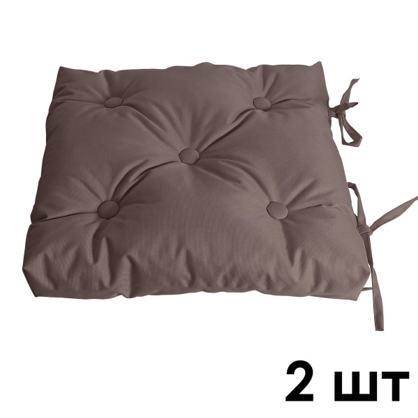 Комплект подушек на стул 40х40 см Оксфорд 4 шт цвет коричневый Комплект подушек на стул 40х40 см Оксфорд 4 шт цвет коричневый