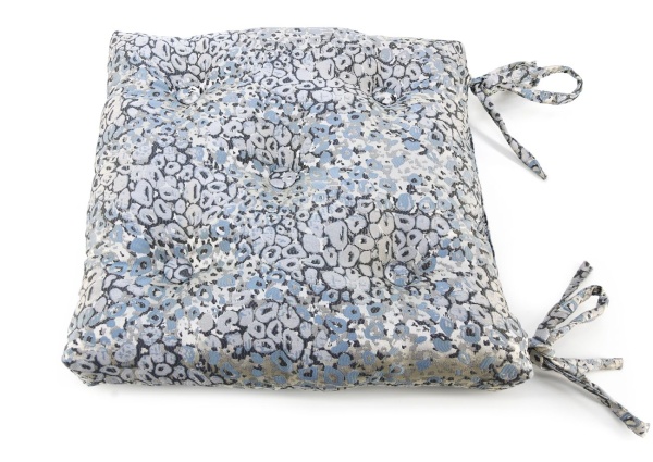 Подушка на стул с завязками 40x40 см Stone цвет синий Подушка на стул с завязками 40x40 см Stone цвет синий