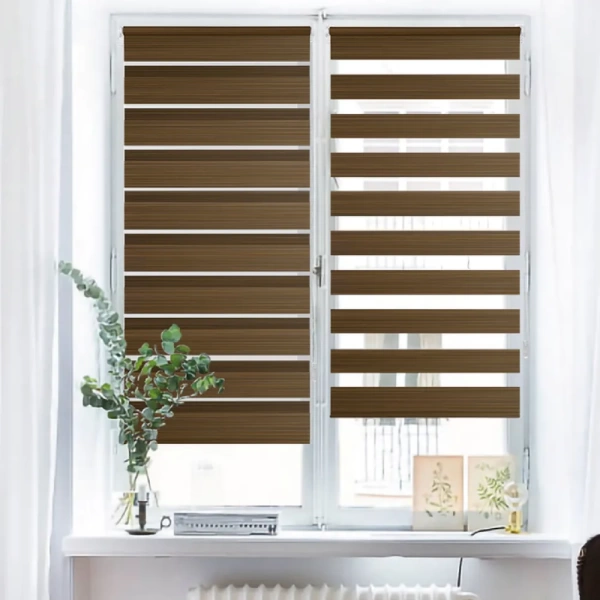 Рулонные шторы день ночь цвет коричневый меланж Рулонные шторы день ночь цвет коричневый меланж