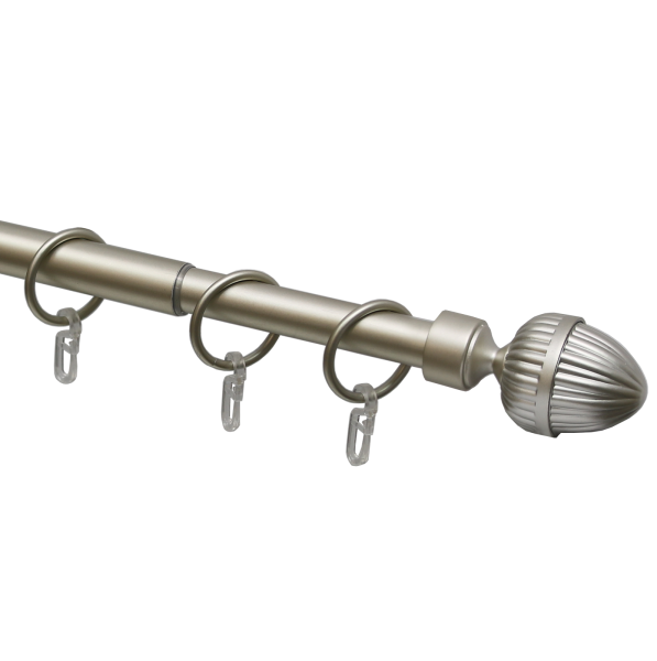 Карниз телескопический однорядный, металл, Орех, Никель матовый, 160-320см. Карниз телескопический однорядный, металл, Орех, Никель матовый, 160-320см.