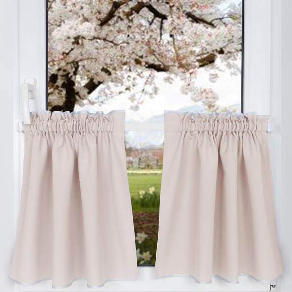 2 шторы кафе на кухню 65х60 см Kauffort Helena цвет экрю 2 шторы кафе на кухню 65х60 см Kauffort Helena цвет экрю