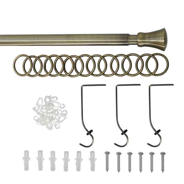 Карниз телескопический однорядный, металл, Гиро, Золото антик, 160-320см Карниз телескопический однорядный, металл, Гиро, Золото антик, 160-320см