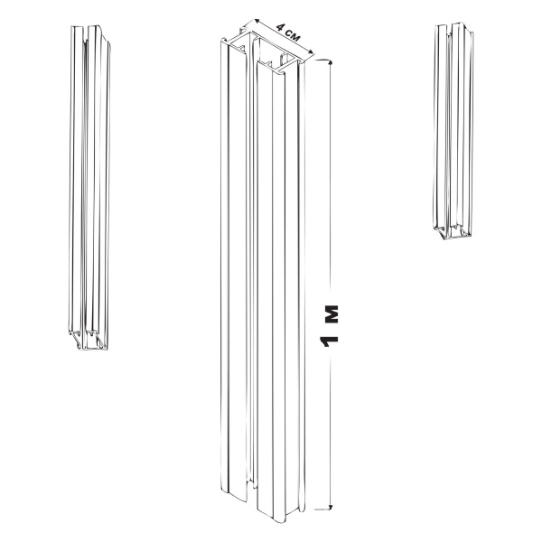 Профиль алюминиевый для электрокарниза, 1м Профиль алюминиевый для электрокарниза, 1м