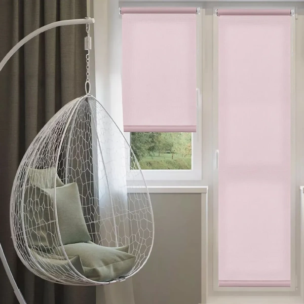 Рулонные шторы однотонные Бонд для балконной двери цвет нюдовый Рулонные шторы однотонные Бонд для балконной двери цвет нюдовый