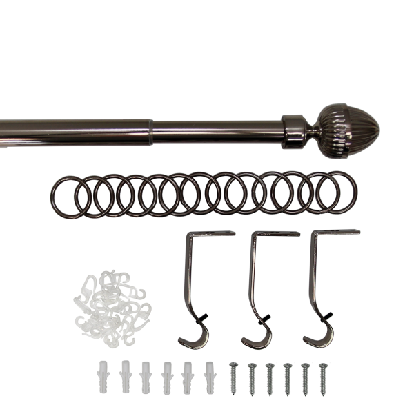 Карниз телескопический однорядный, металл, Орех, Коньяк, 160-320см Карниз телескопический однорядный, металл, Орех, Коньяк, 160-320см