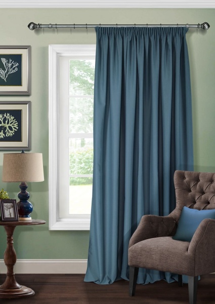 Штора на тесьме "Blackout-S" 200х270 синий Штора на тесьме "Blackout-S" 200х270 синий