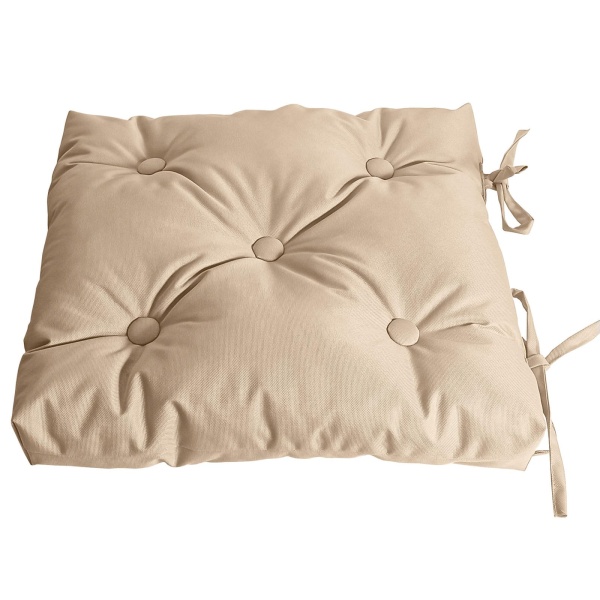 Подушка на стул с завязками 50x50 см Оксфорд цвет бежевый Подушка на стул с завязками 50x50 см Оксфорд цвет бежевый