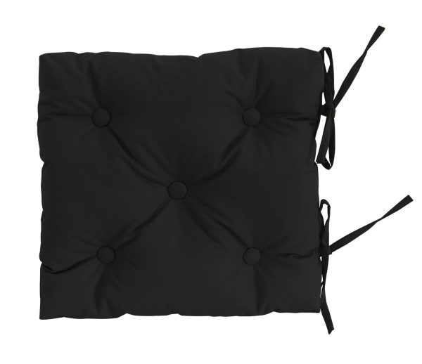 Подушка на стул с завязками 40x40 см Оксфорд цвет черный Подушка на стул с завязками 40x40 см Оксфорд цвет черный
