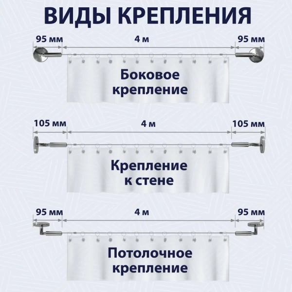 Карниз струнный усиленный 4 м без крючков Карниз струнный усиленный 4 м без крючков