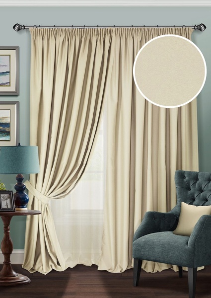 Комплект штор Блэкаут "Blackout-SH" 2 шт 220х270/500х270 беж Комплект штор Блэкаут "Blackout-SH" 2 шт 220х270/500х270 беж