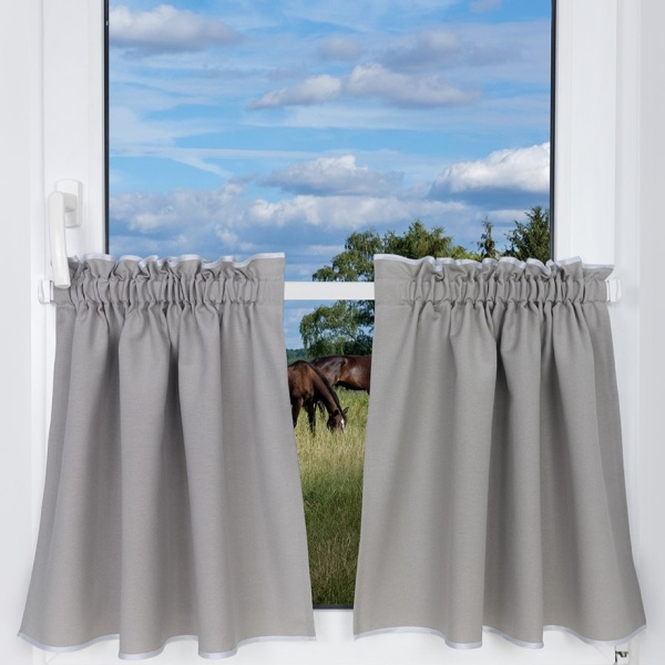 Комплект Шторы-кафе "Helena" 65х60 см, 2 шт., цвет Светло-серый Комплект Шторы-кафе "Helena" 65х60 см, 2 шт., цвет Светло-серый